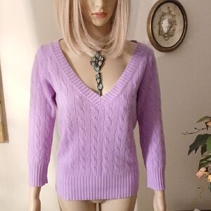 Ralph Lauren Light Purple V-Neck Sweater